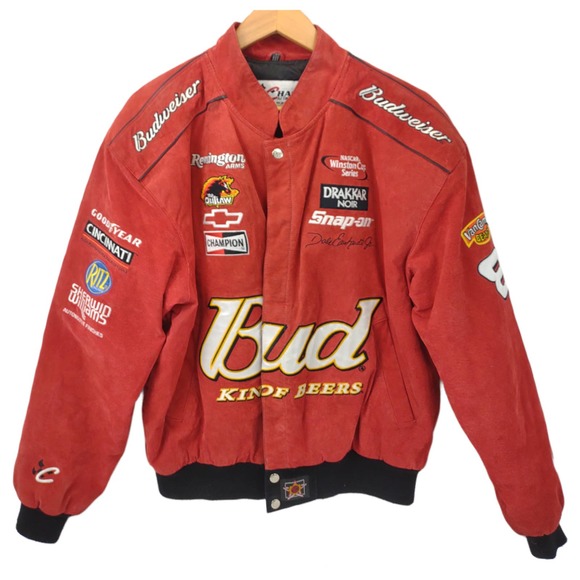 Nascar Jackets & Coats Dale Earnhardt Jr Red Suede Leather Racing Jacket Xl Chase Authentics